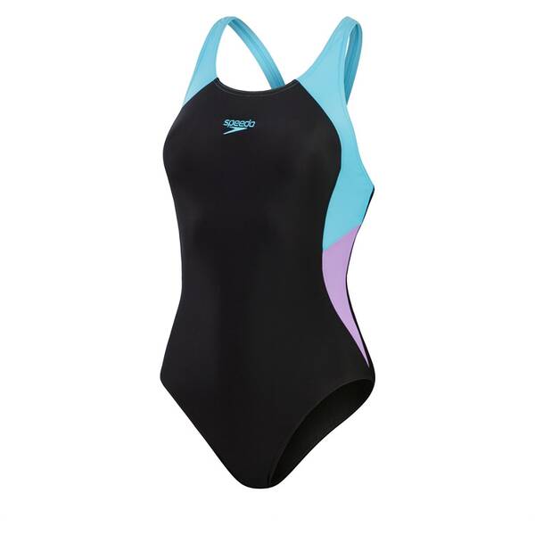 SPEEDO Damen Schwimmanzug COLBL SPL MBK 1PC AF BLACK/PURPLE