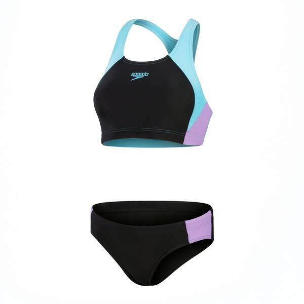 SPEEDO Damen Schwimmanzug COLBL SPL MBK 2PC AF BLACK/PURPLE