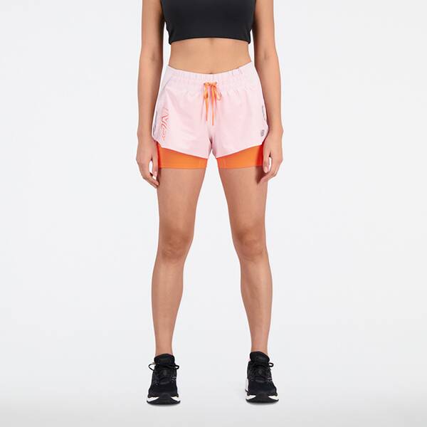 NEW BALANCE Damen Shorts Printed Impact Run 2in1 Short › Pink  - Onlineshop Intersport