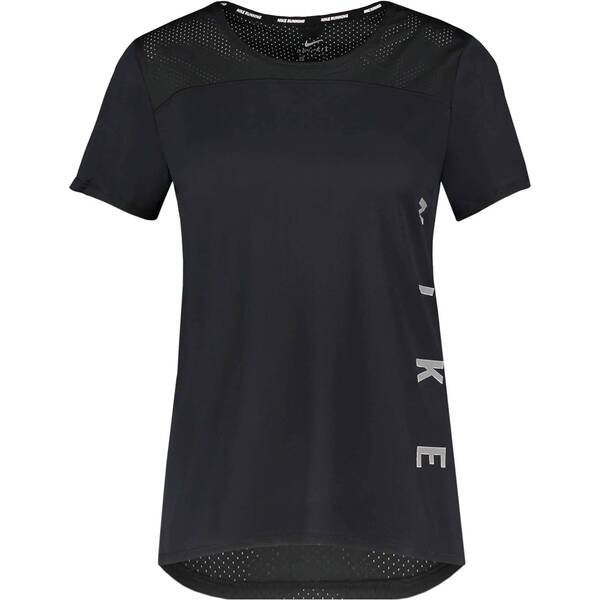 NIKE Damen Laufshirt Miler Run Divison Kurzarm › Schwarz  - Onlineshop Intersport