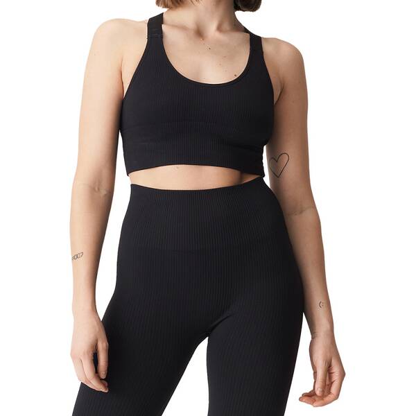 RÖHNISCH Damen Top Seamless Rib Sportsbra › Schwarz  - Onlineshop Intersport