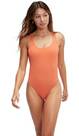 Vorschau: SPEEDO Damen Schwimmanzug TEXTD BELTED DEEP U-BK 1PC AF BROWN/ORAN