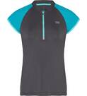 Vorschau: TAO Nachhaltiges Damen Funktions kurzarm Zip-Shirt HANAMI