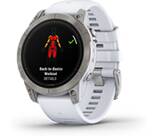 Vorschau: GARMIN EPIX™ PRO (GEN 2) - SAPPHIRE EDITION 47MM Steinweiss/Titanium Titan mit QuickFit®-Silikon-Arm