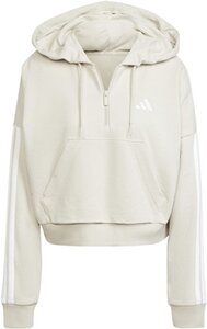 ADIDAS Damen Kapuzensweat Essentials 3-Streifen French Terry Quarter-Zip