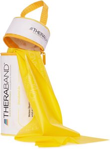 THERA-BAND TheraBand Übungsband in RV-Tasche 2,50 m, leicht, gelb, inkl. Anleitung