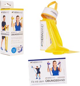 THERA-BAND TheraBand Übungsband in RV-Tasche 2,50 m, leicht, gelb, inkl. Anleitung – Bild 2