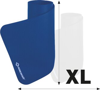 SCHILDKRÖT FITNESS Matte Schildkröt Fitnessmatte XL, 15 mm, 195 x 80 cm, Blau, rutschfest, optimal für größere Personen, mit Tragegurt, 960163