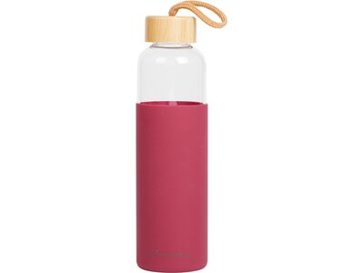 ENERGETICS Trinkbehälter Ux.-Trinkflasche Glass Bottle Bamboo II Rot