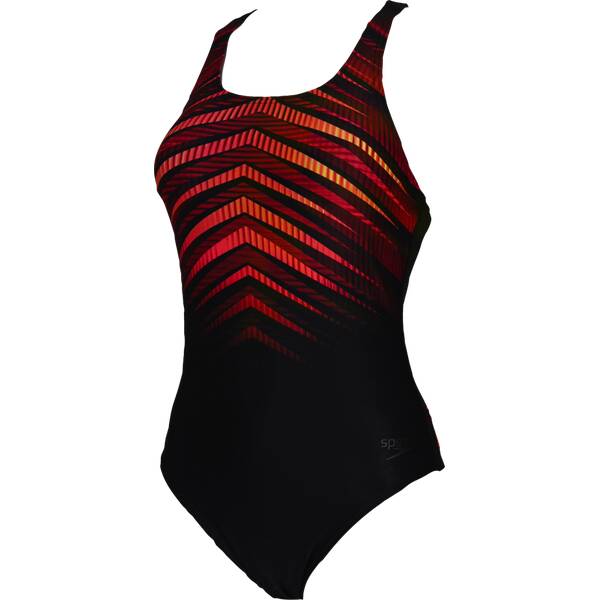 Bademode - SPEEDO Damen Schwimmanzug PRINTED MEDALIST AF › Schwarz  - Onlineshop Intersport