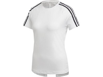 ADIDAS Damen T-Shirt Design 2 Move 3-Streifen Grau