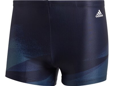 adidas Herren 3-Streifen Graphic Boxer-Badehose Blau