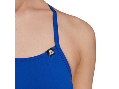 adidas Damen Pro Big 3-Streifen Badeanzug Blau