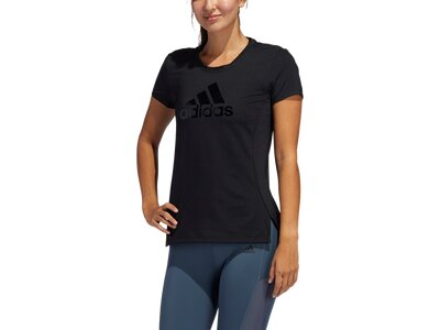 adidas Damen T-Shirt GLAM ON BADGE OF SPORT Schwarz
