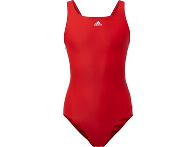 adidas Kinder Athly V 3-Streifen Badeanzug Rot