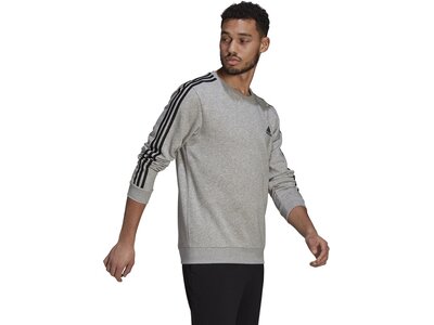adidas Herren Essentials French Terry 3-Streifen Sweatshirt Silber