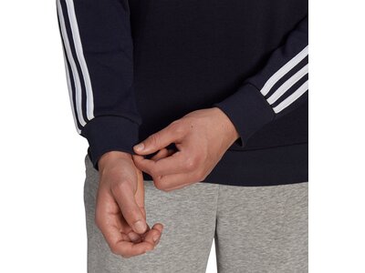 adidas Herren Essentials Fleece 3-Streifen Sweatshirt Schwarz