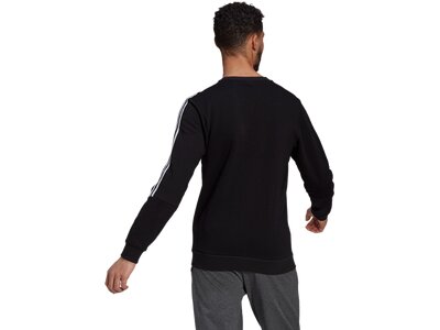 adidas Herren Essentials Fleece Cut 3-Streifen Sweatshirt Schwarz