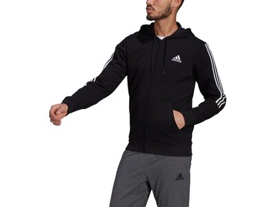 adidas Herren Essentials Fleece Cut 3-Streifen Trainingsjacke Schwarz