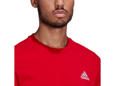 adidas Herren Essentials Embroidered Small Logo T-Shirt Rot