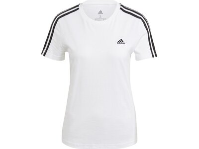 ADIDAS Damen Shirt LOUNGEWEAR Essentials Slim 3-Streifen Weiß