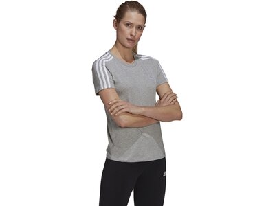 ADIDAS Damen Shirt LOUNGEWEAR Essentials Slim 3-Streifen Grau