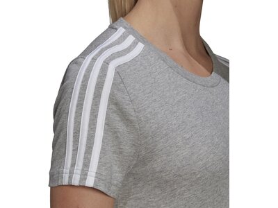ADIDAS Damen Shirt LOUNGEWEAR Essentials Slim 3-Streifen Grau