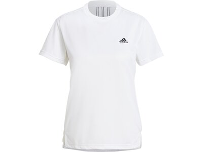 adidas Damen AEROREADY Designed 2 Move Sport 3-Streifen T-Shirt Weiß