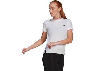 adidas Damen AEROREADY Designed 2 Move Sport 3-Streifen T-Shirt Weiß