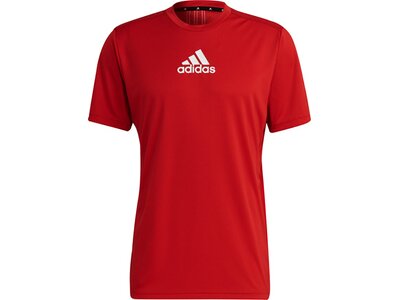 adidas Herren Primeblue Designed To Move Sport 3-Streifen T-Shirt Rot