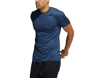 ADIDAS Herren Trainingsshirt "Primeblue Aeroready" Slim Fit Kurzarm Blau