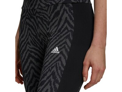 adidas Damen Designed to Move High-Rise Sport Zebra Capri Tight Schwarz