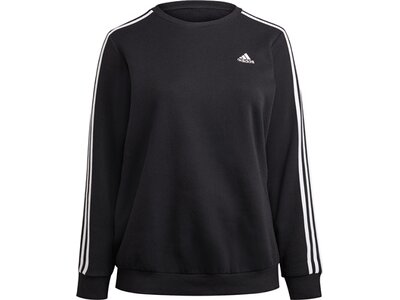 adidas Damen Essentials 3-Streifen Fleece Sweatshirt – Große Größen Schwarz