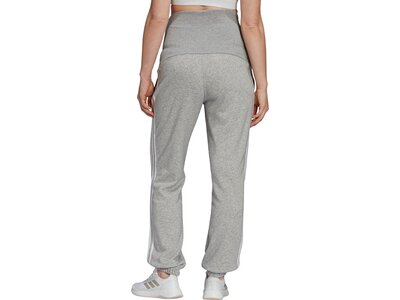 adidas Damen Essentials Cotton 3-Streifen Hose – Umstandsmode Grau
