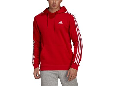 adidas Herren Essentials Fleece 3-Streifen Hoodie Rot