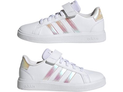 ADIDAS Kinder Halbschuhe Grand Court Lifestyle Court Elastic Lace and Top Strap Weiß