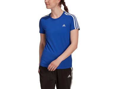 adidas Damen LOUNGEWEAR Essentials Slim 3-Streifen T-Shirt Blau