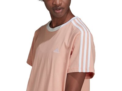 adidas Damen Essentials 3-Streifen T-Shirt Pink