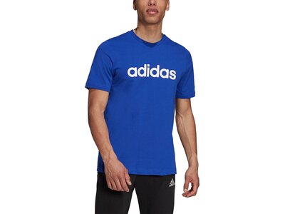 adidas Herren Essentials Embroidered Linear Logo T-Shirt Blau