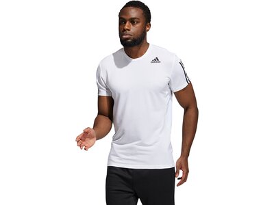 adidas Herren Primeblue AEROREADY 3-Streifen Slim T-Shirt Weiß