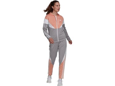 adidas Damen Sportswear Colorblock Trainingsanzug Grau