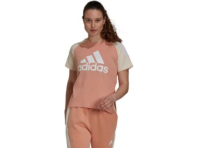 adidas Damen Sportswear Colorblock T-Shirt Braun