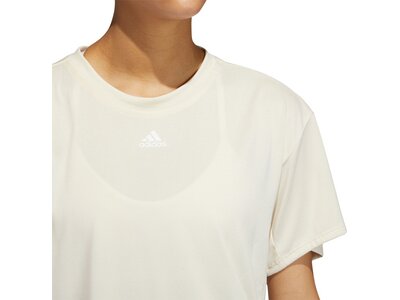 adidas Damen Training 3-Streifen AEROREADY T-Shirt Weiß
