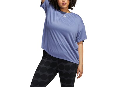 adidas Damen Training 3-Stripes AEROREADY T-Shirt – Große Größen Blau