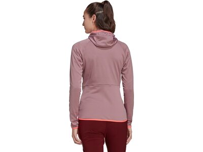 adidas Damen TERREX Tech Lite Hooded Hiking Fleecejacke Pink