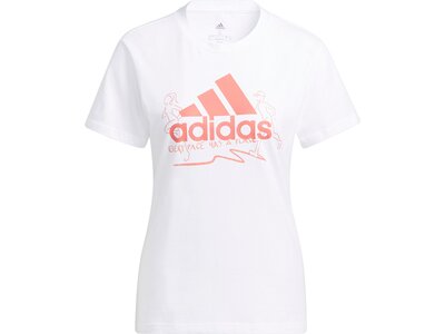 adidas Damen Running Logo Graphic T-Shirt Weiß
