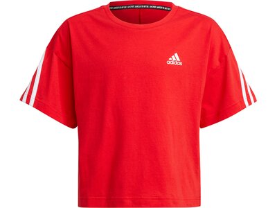 adidas Kinder Organic Cotton Future Icons Sport 3-Streifen Loose T-Shirt Rot