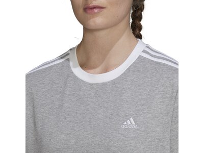 adidas Damen Essentials 3-Streifen T-Shirt Grau