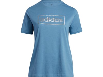 adidas Damen Foil Box Linear Graphic T-Shirt – Große Größen Blau