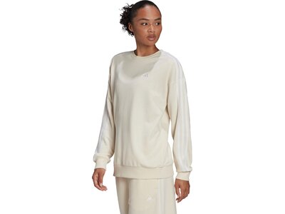 adidas Damen Essentials Studio Lounge 3-Streifen Sweatshirt Silber